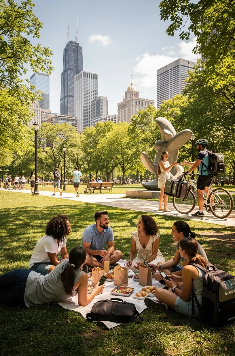 Карта с указанием маршрутов доставки багажа между отелями и основными туристическими объектами.